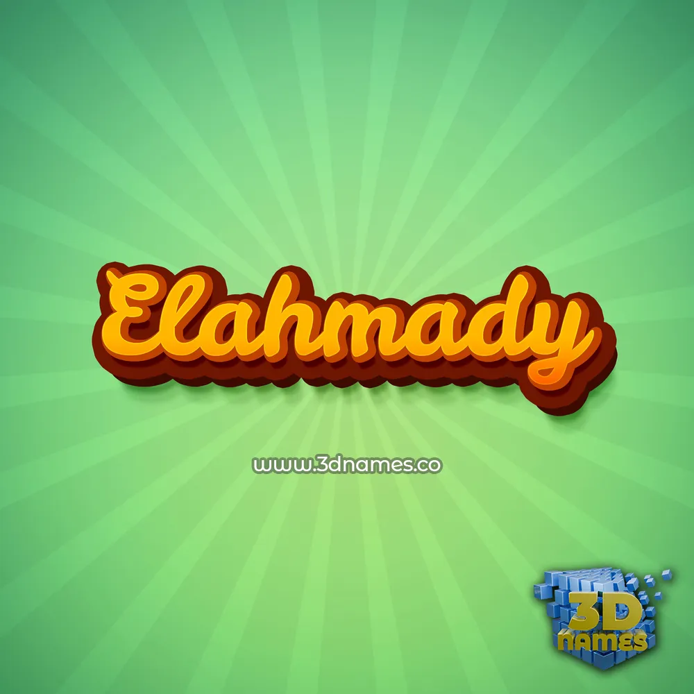 elahmady in Green Rays style - 3D name wallpaper
