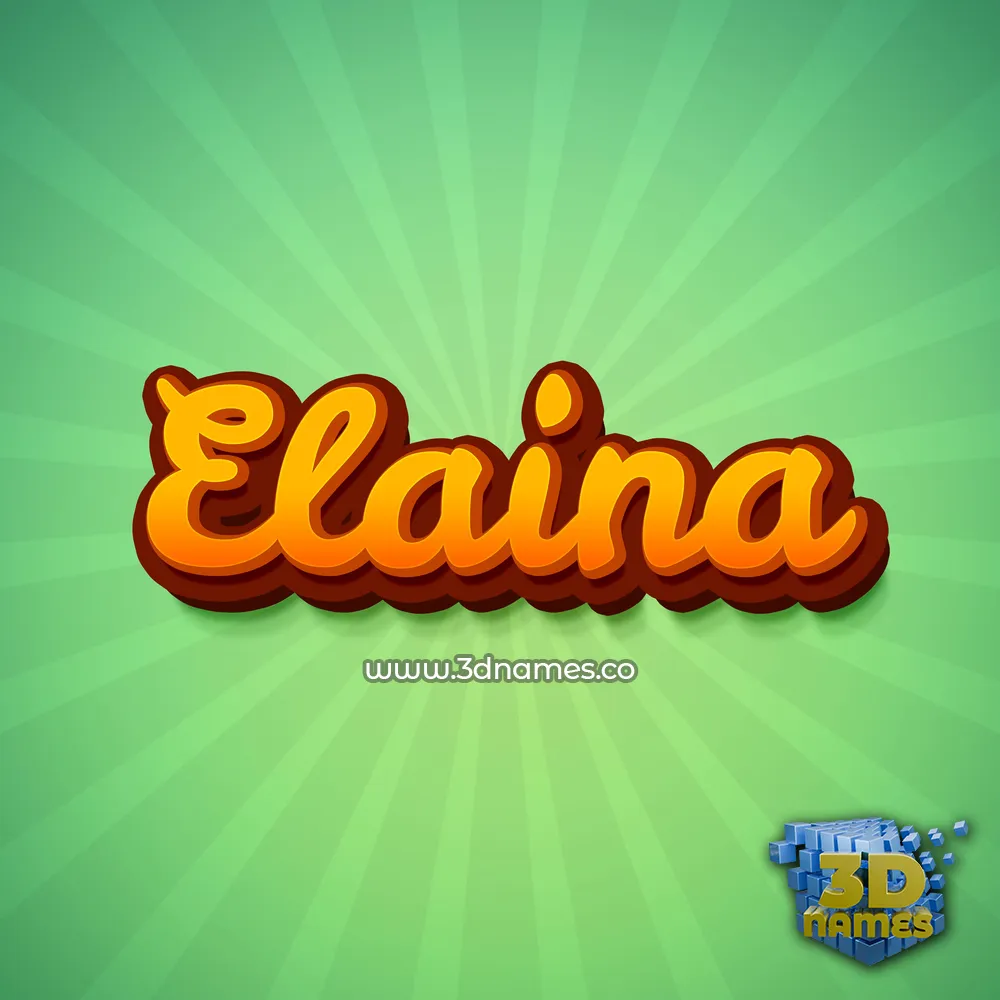 elaina in Green Rays style - 3D name wallpaper