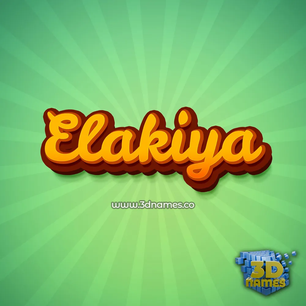 elakiya in Green Rays style - 3D name wallpaper