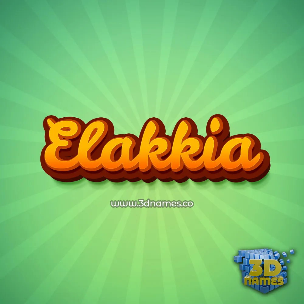 elakkia in Green Rays style - 3D name wallpaper