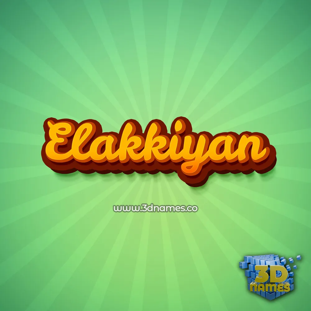 elakkiyan in Green Rays style - 3D name wallpaper