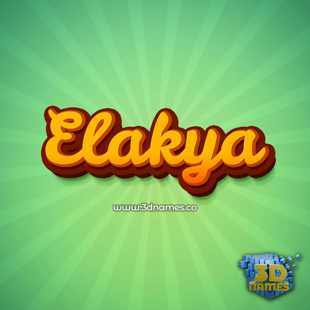 elakya in Green Rays style - 3D name wallpaper