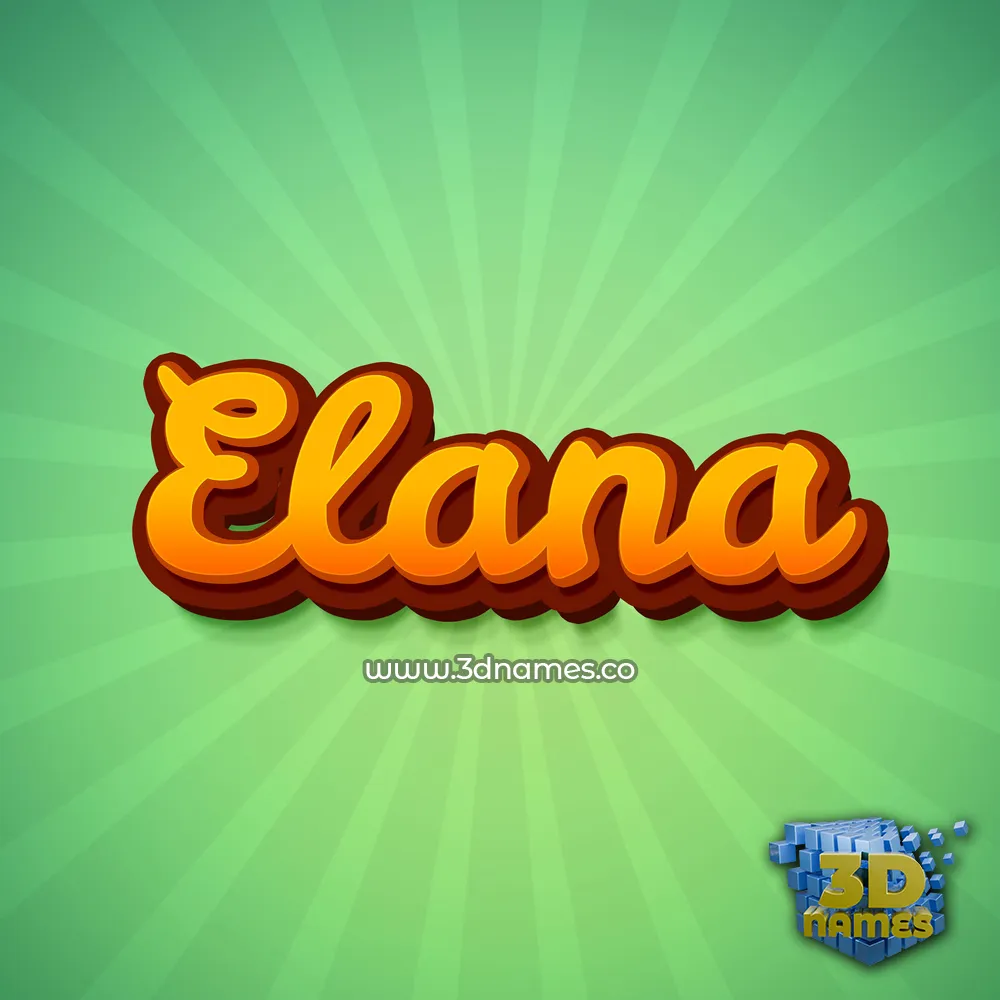 elana in Green Rays style - 3D name wallpaper