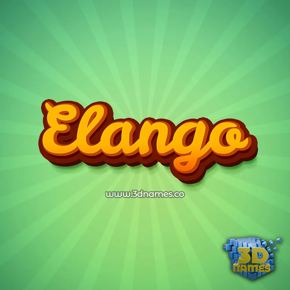 elango in Green Rays style - 3D name wallpaper