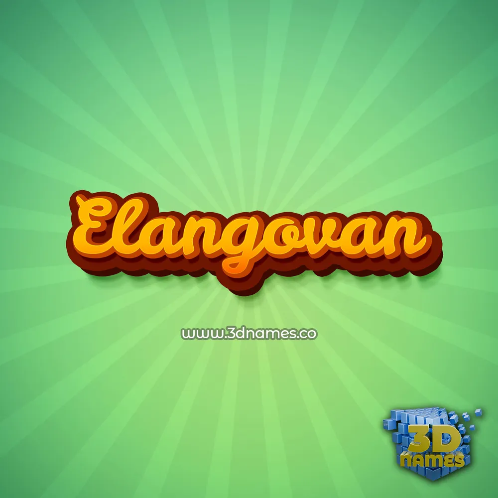 elangovan in Green Rays style - 3D name wallpaper