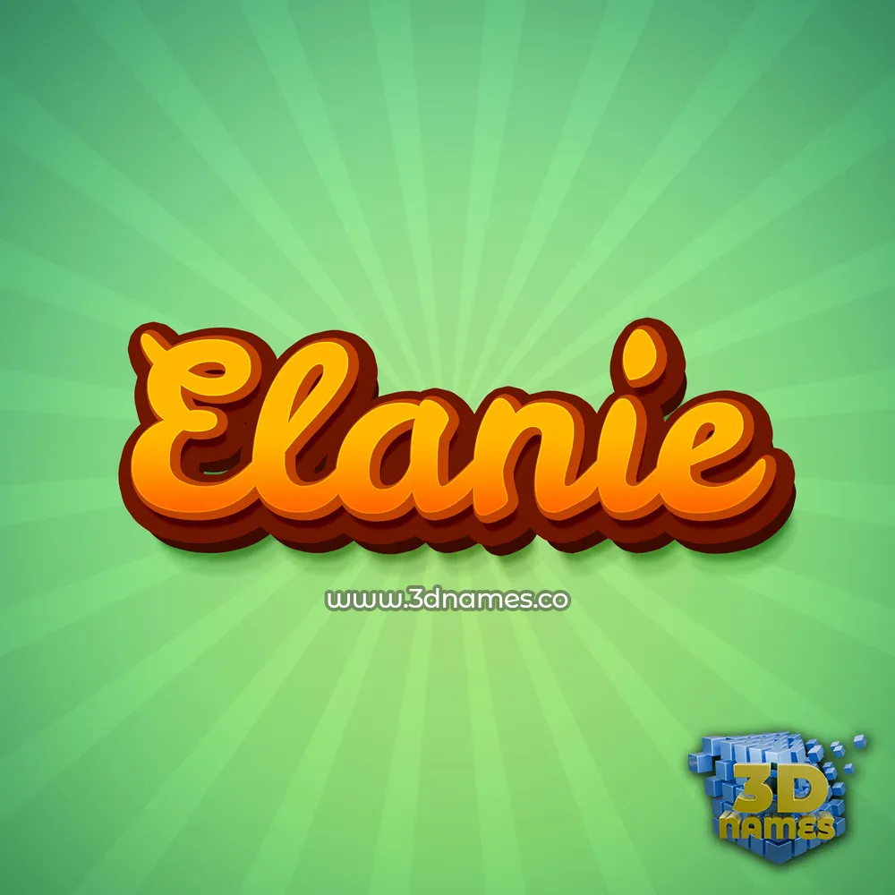 elanie in Green Rays style - 3D name wallpaper