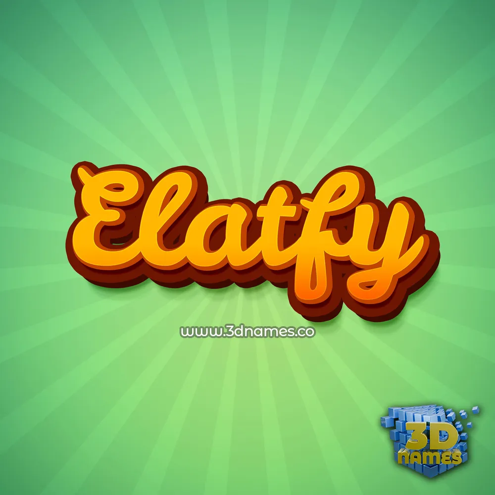 elatfy in Green Rays style - 3D name wallpaper