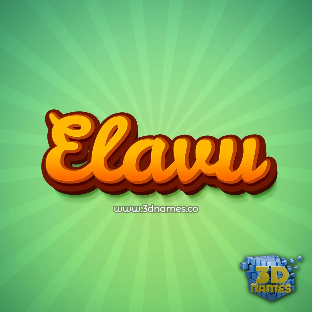elavu in Green Rays style - 3D name wallpaper