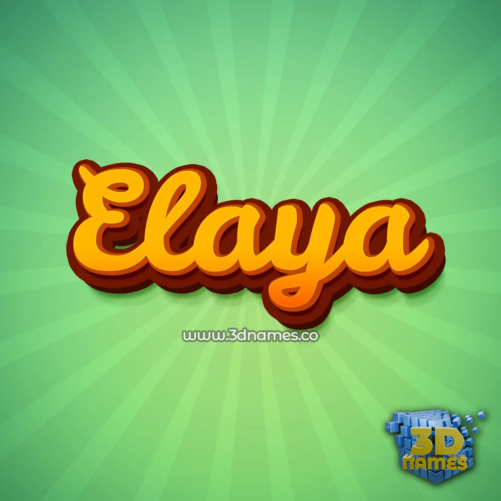 elaya in Green Rays style - 3D name wallpaper