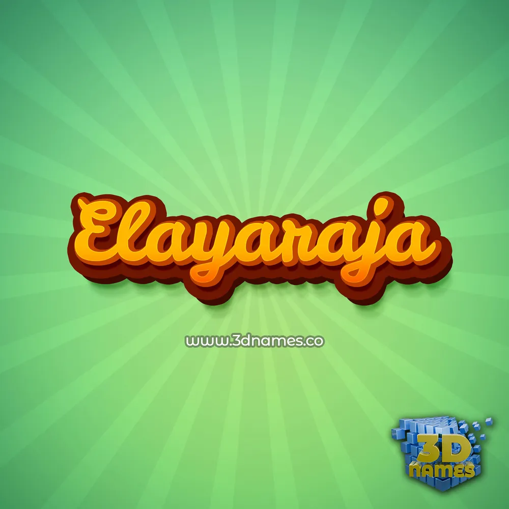 elayaraja in Green Rays style - 3D name wallpaper
