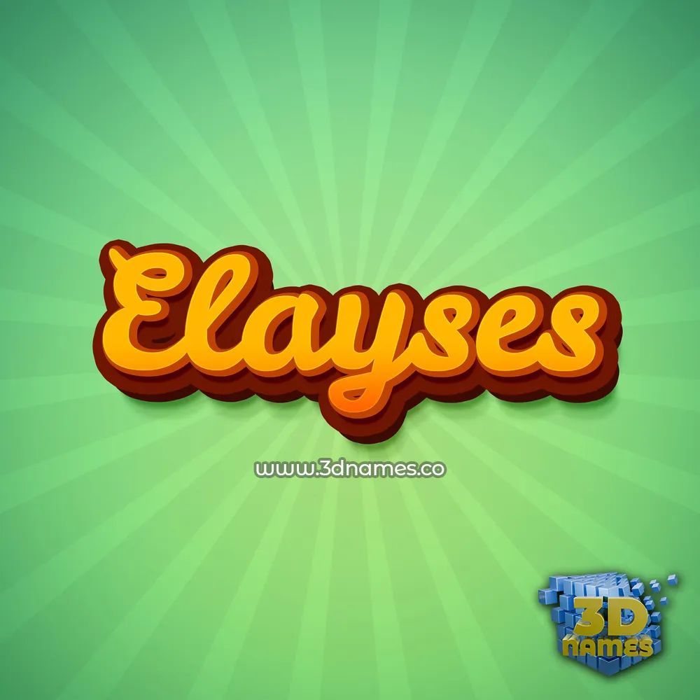 elayses in Green Rays style - 3D name wallpaper
