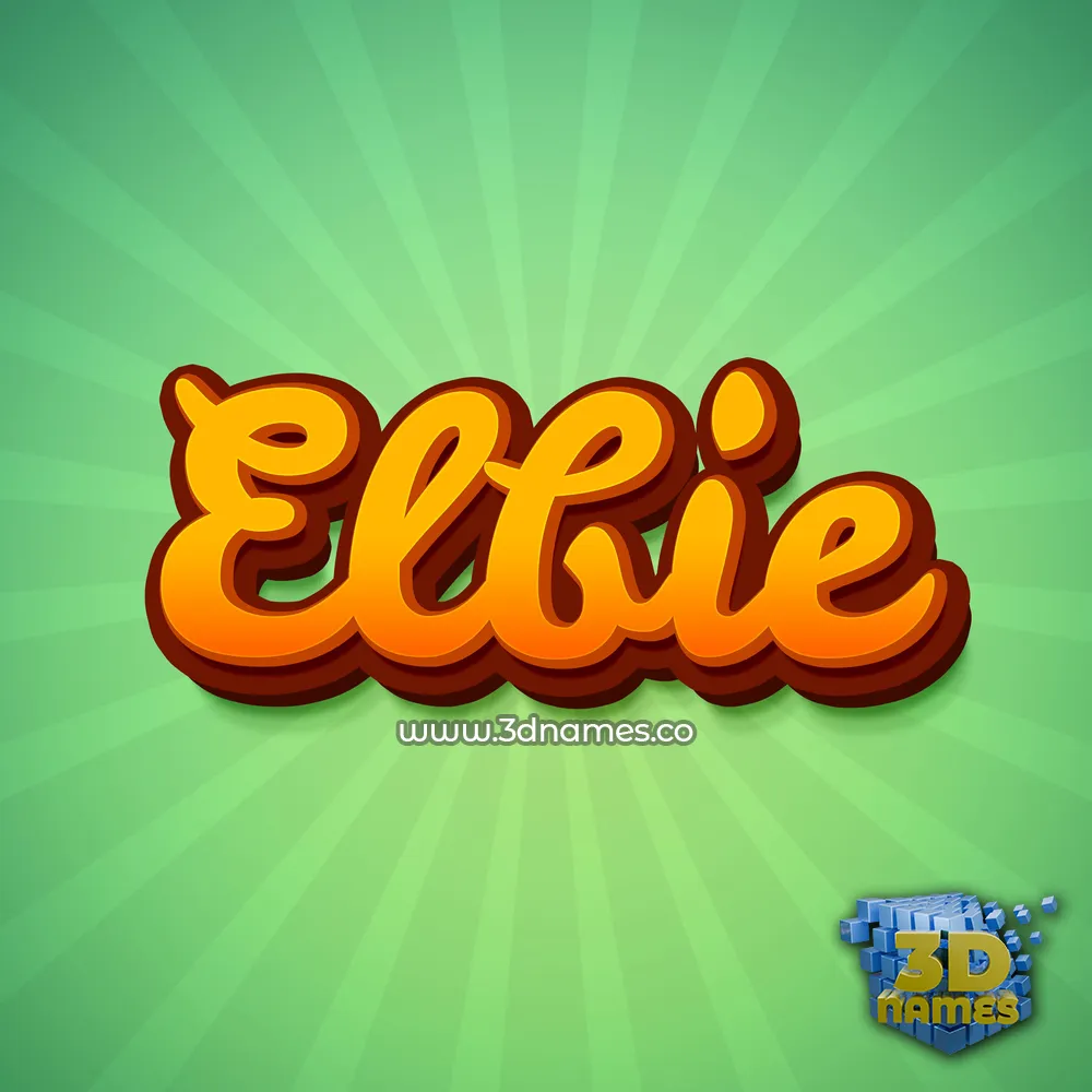 elbie in Green Rays style - 3D name wallpaper