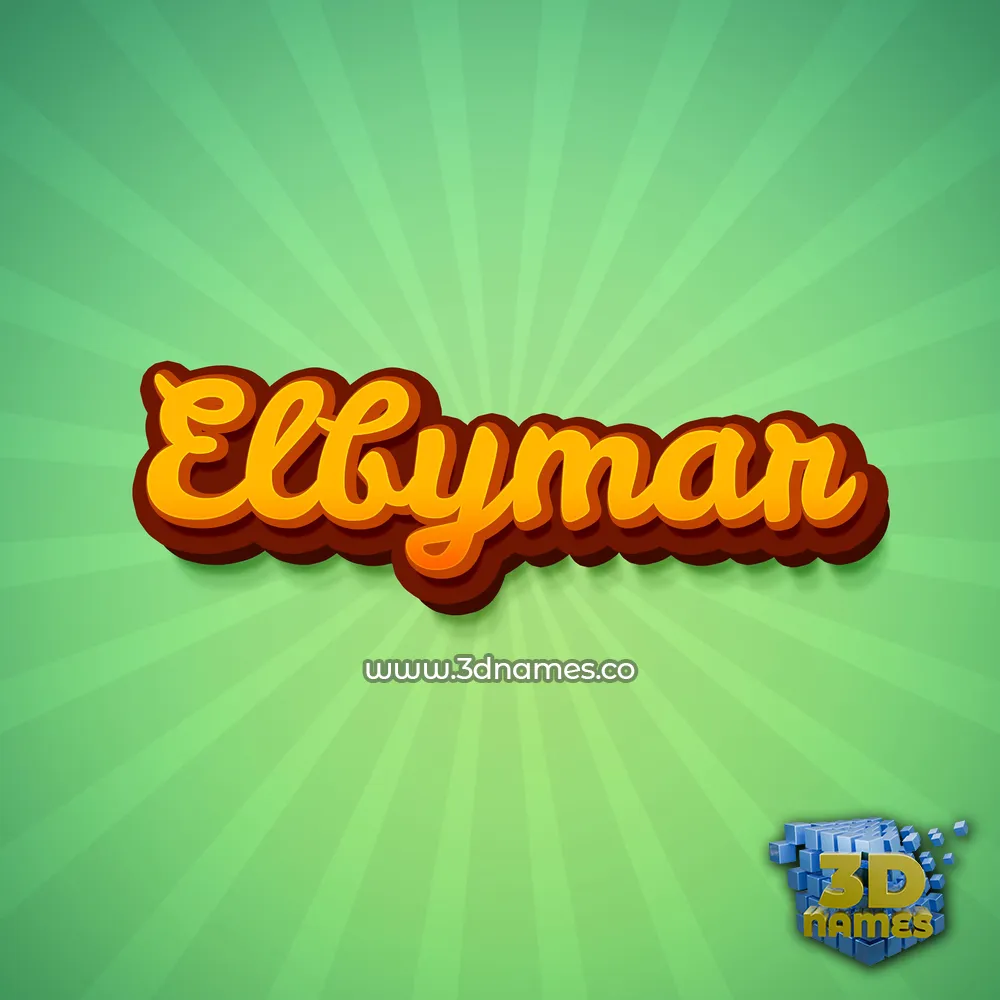 elbymar in Green Rays style - 3D name wallpaper