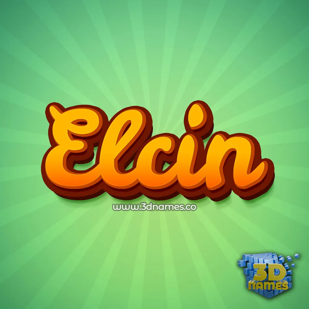 elcin in Green Rays style - 3D name wallpaper