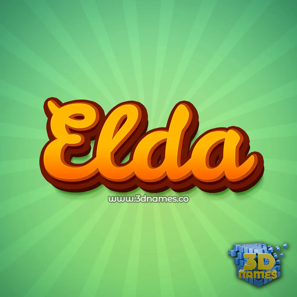 elda in Green Rays style - 3D name wallpaper