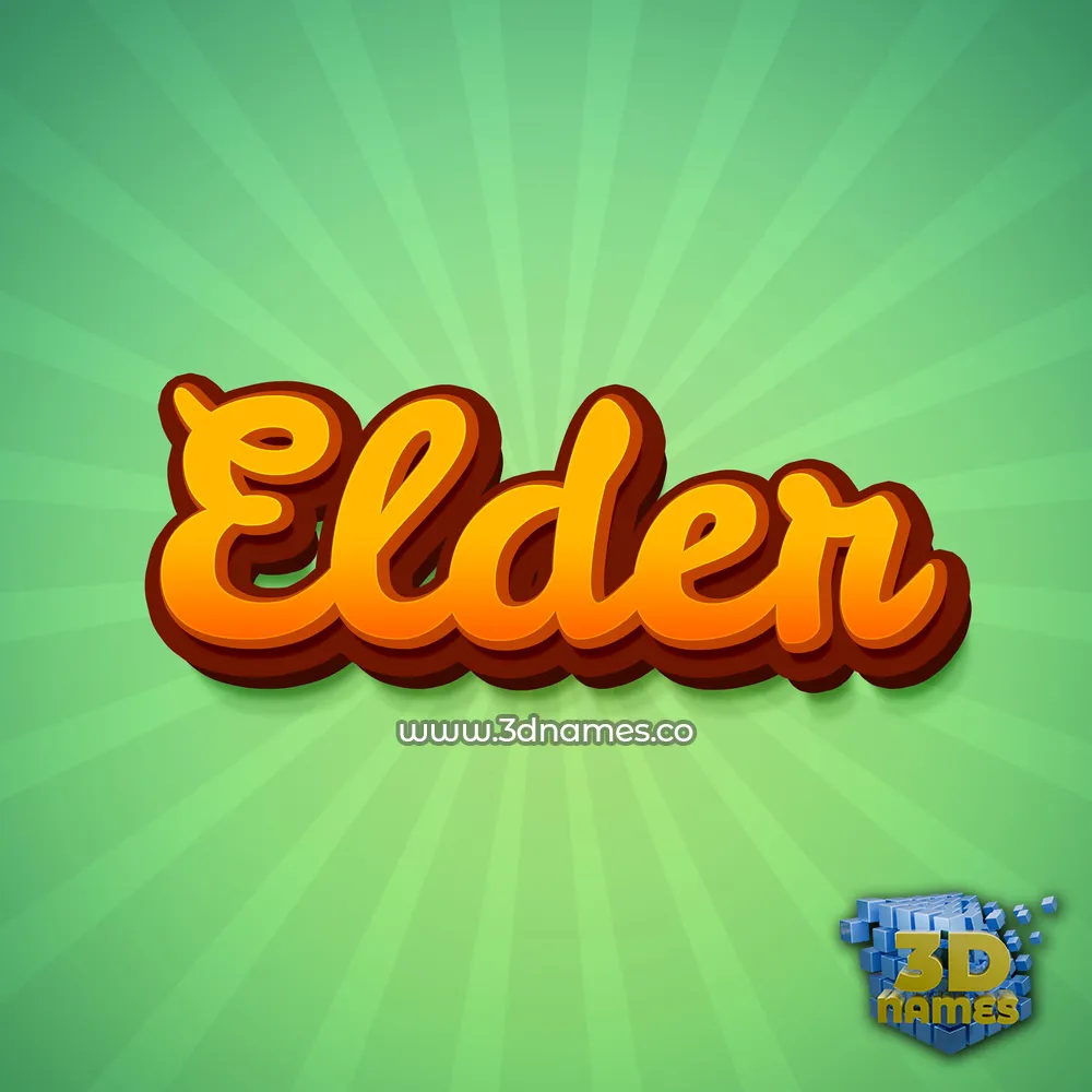 elder in Green Rays style - 3D name wallpaper