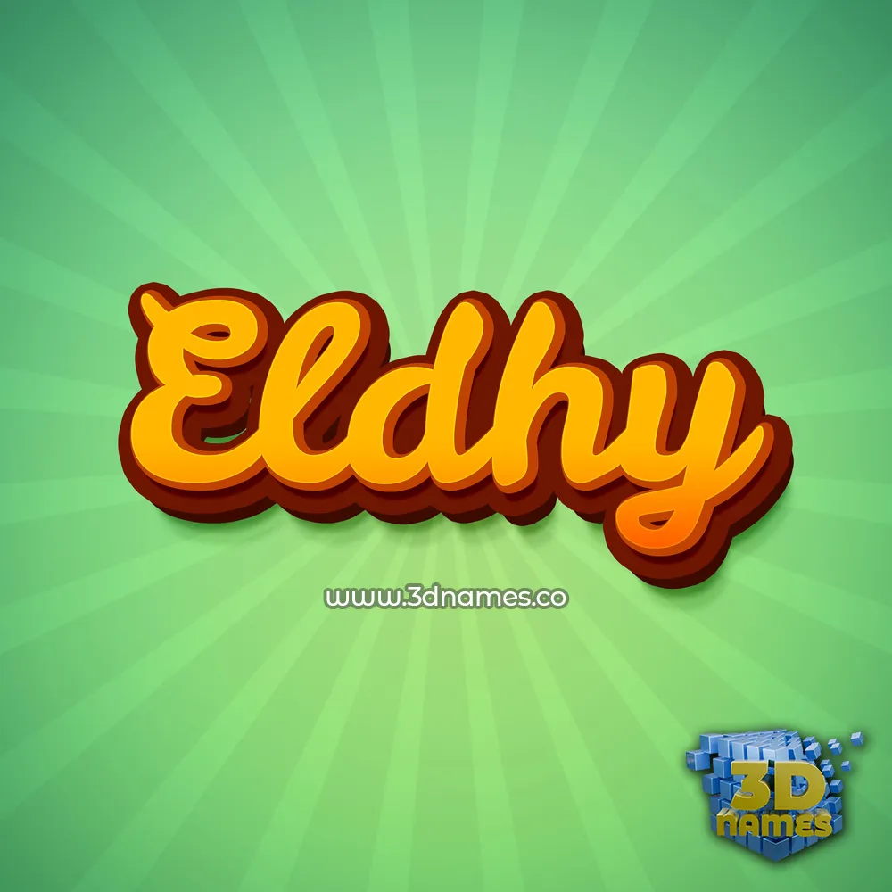 eldhy in Green Rays style - 3D name wallpaper