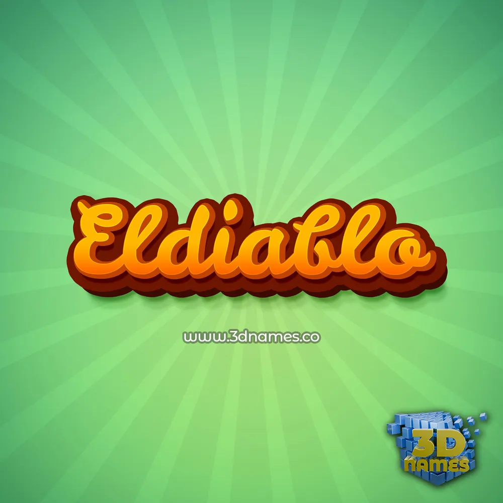 eldiablo in Green Rays style - 3D name wallpaper