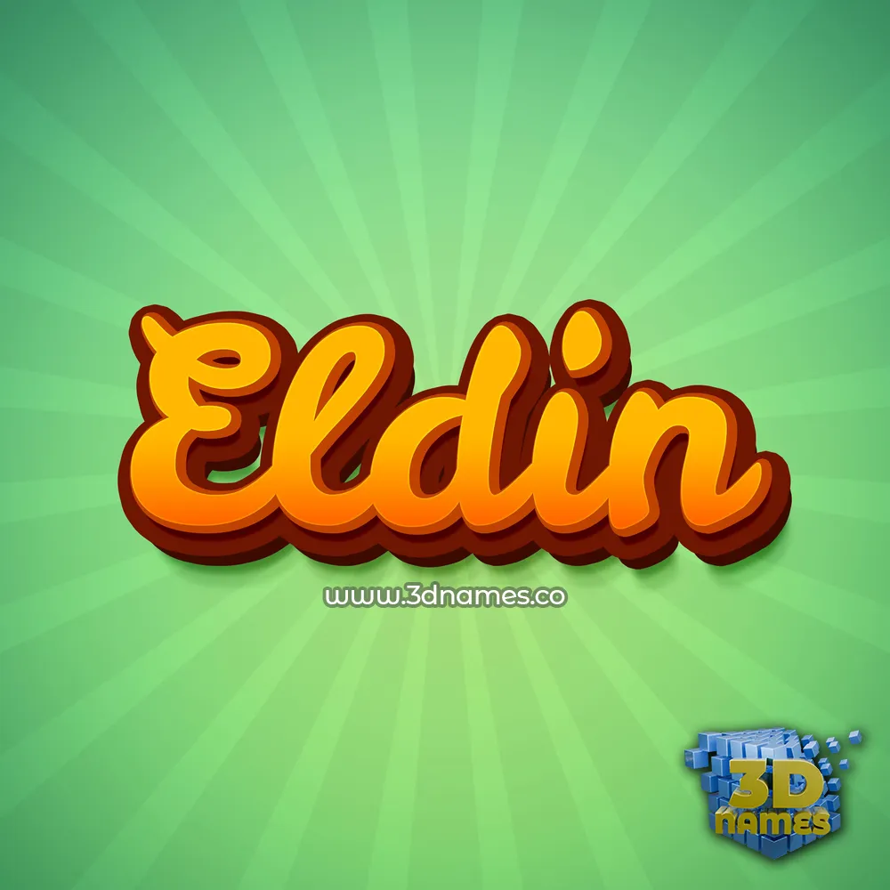 eldin in Green Rays style - 3D name wallpaper
