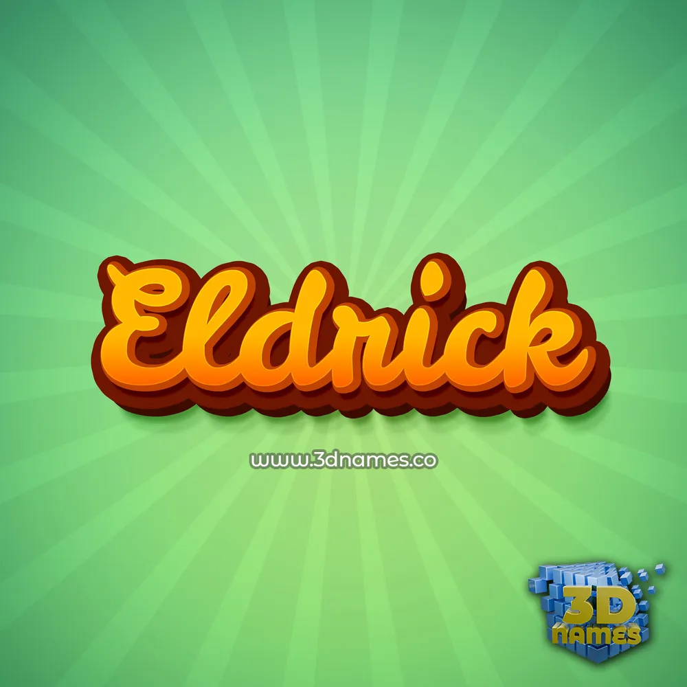 eldrick in Green Rays style - 3D name wallpaper