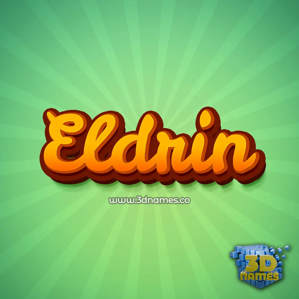 eldrin in Green Rays style - 3D name wallpaper