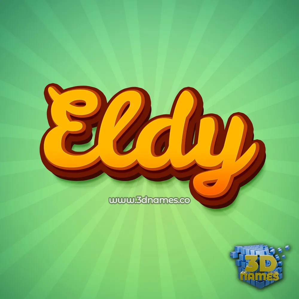 eldy in Green Rays style - 3D name wallpaper
