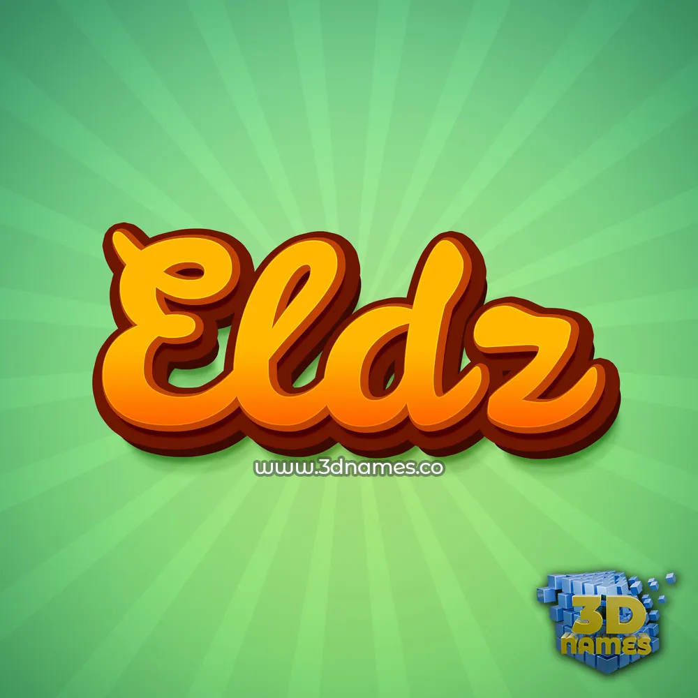 eldz in Green Rays style - 3D name wallpaper