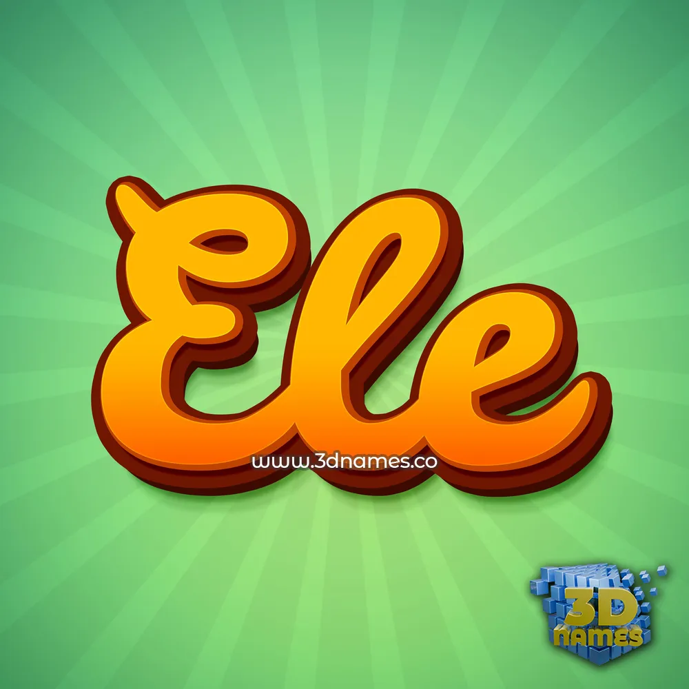 ele in Green Rays style - 3D name wallpaper