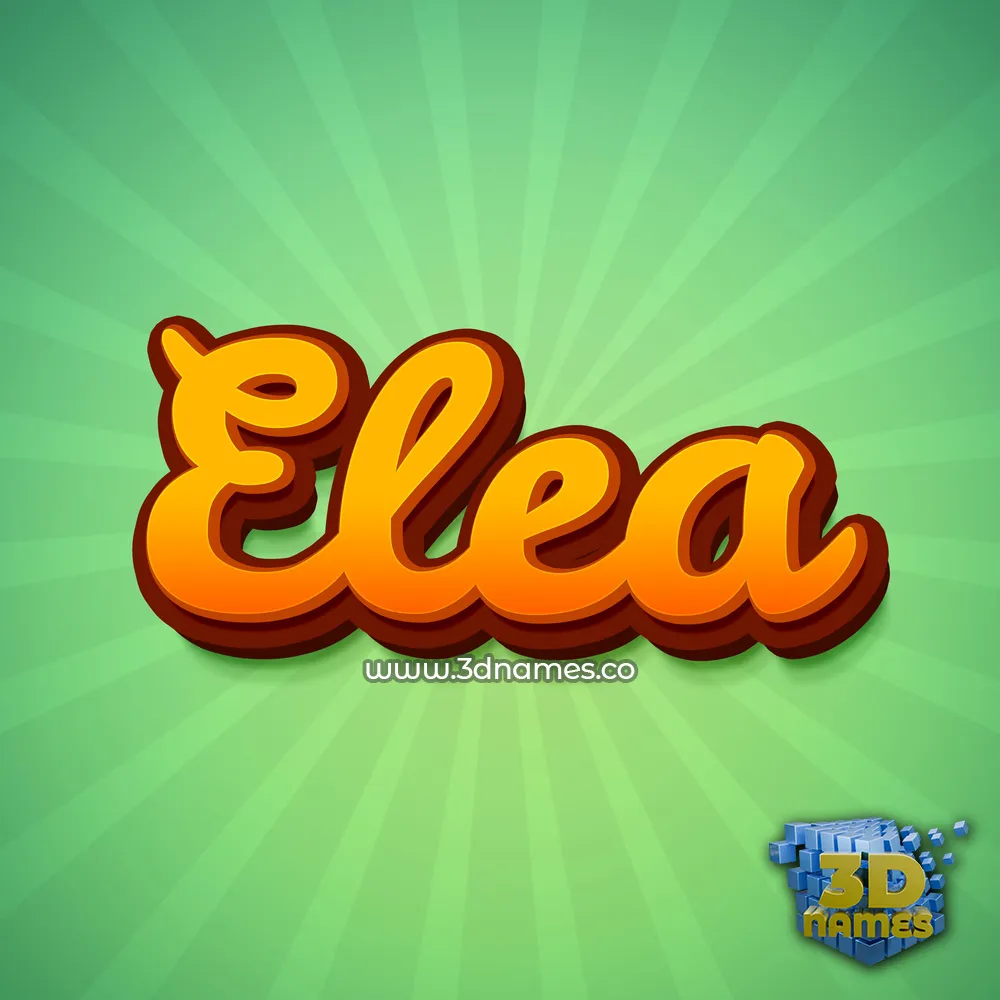 elea in Green Rays style - 3D name wallpaper