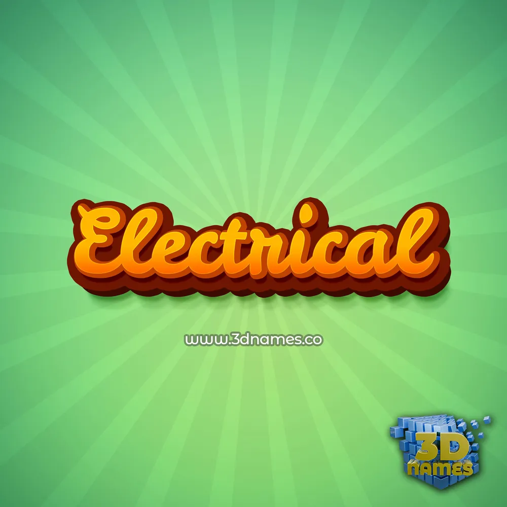 electrical in Green Rays style - 3D name wallpaper