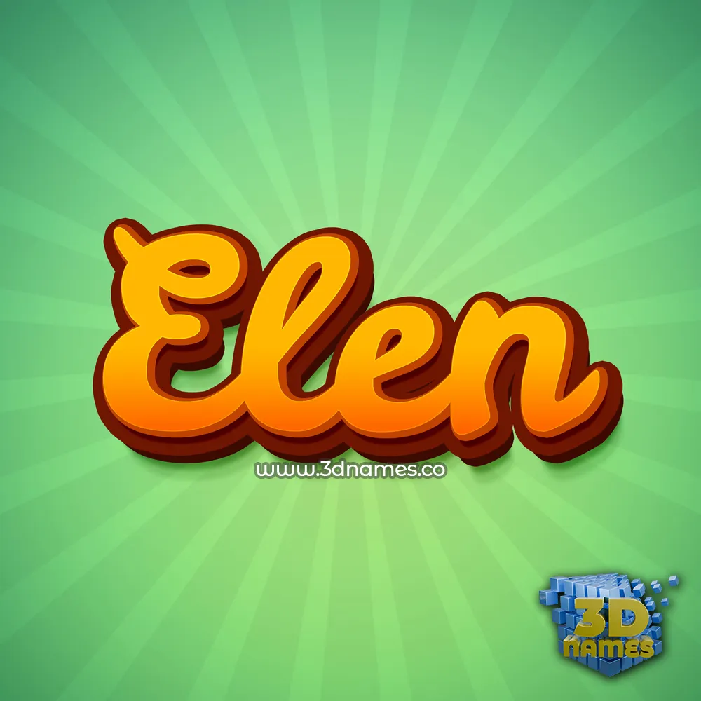 elen in Green Rays style - 3D name wallpaper