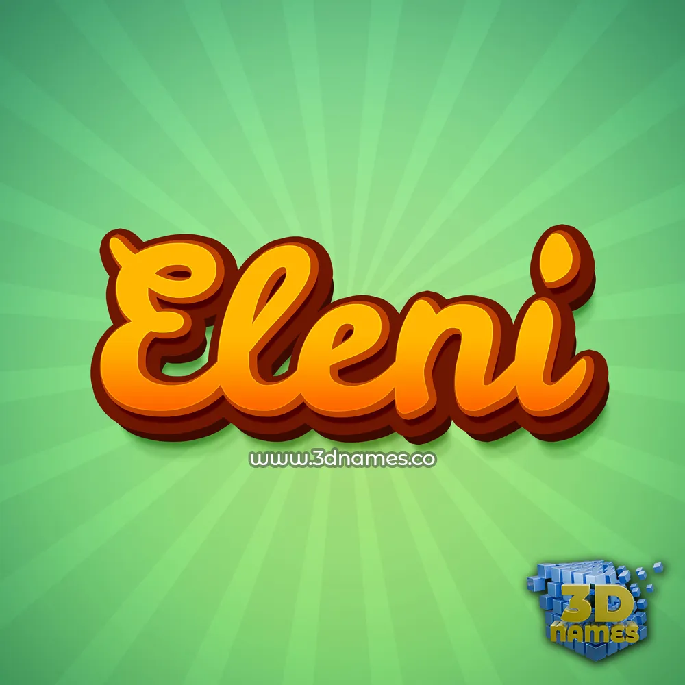 eleni in Green Rays style - 3D name wallpaper