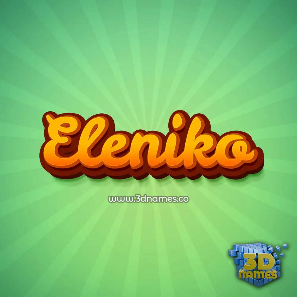 eleniko in Green Rays style - 3D name wallpaper