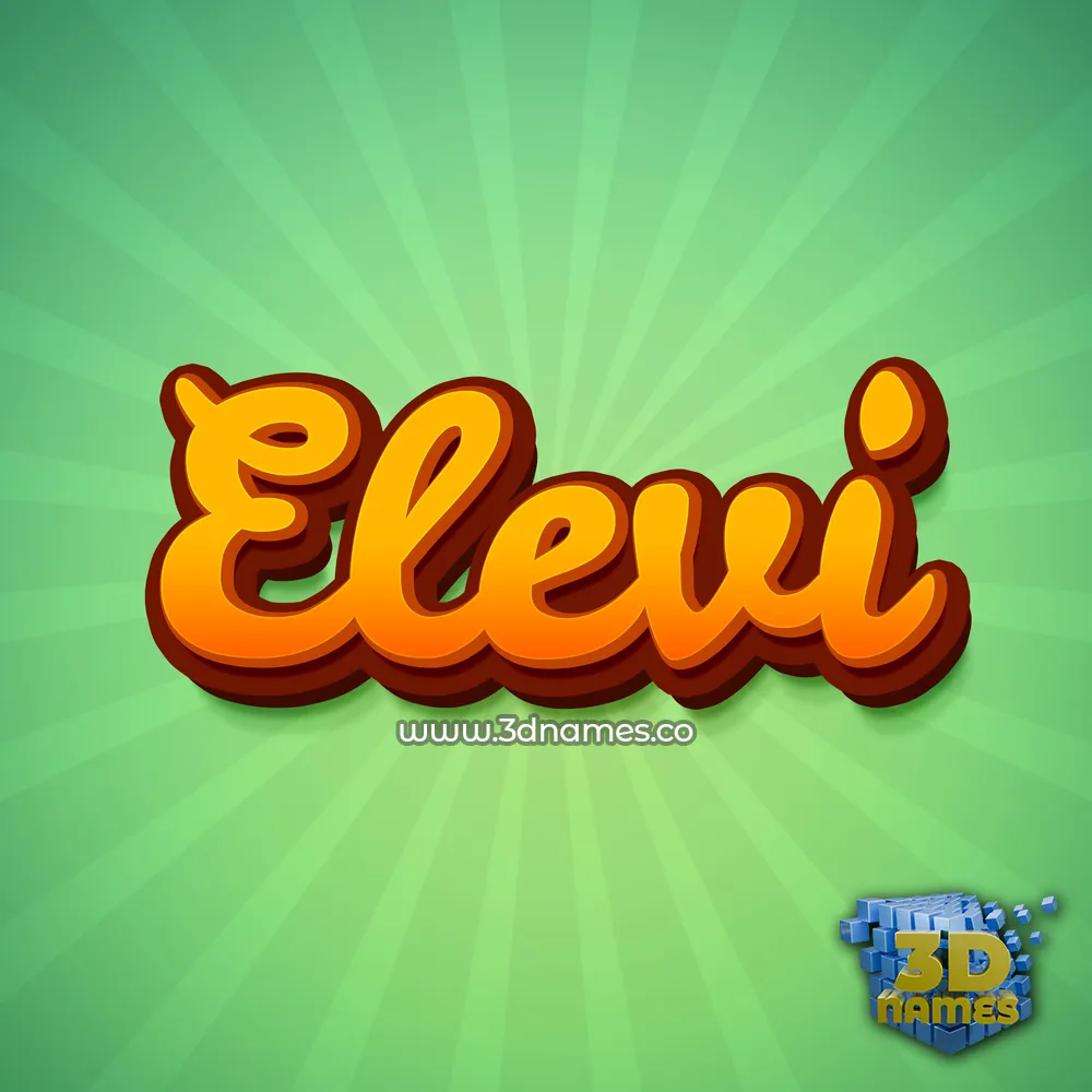 elevi in Green Rays style - 3D name wallpaper