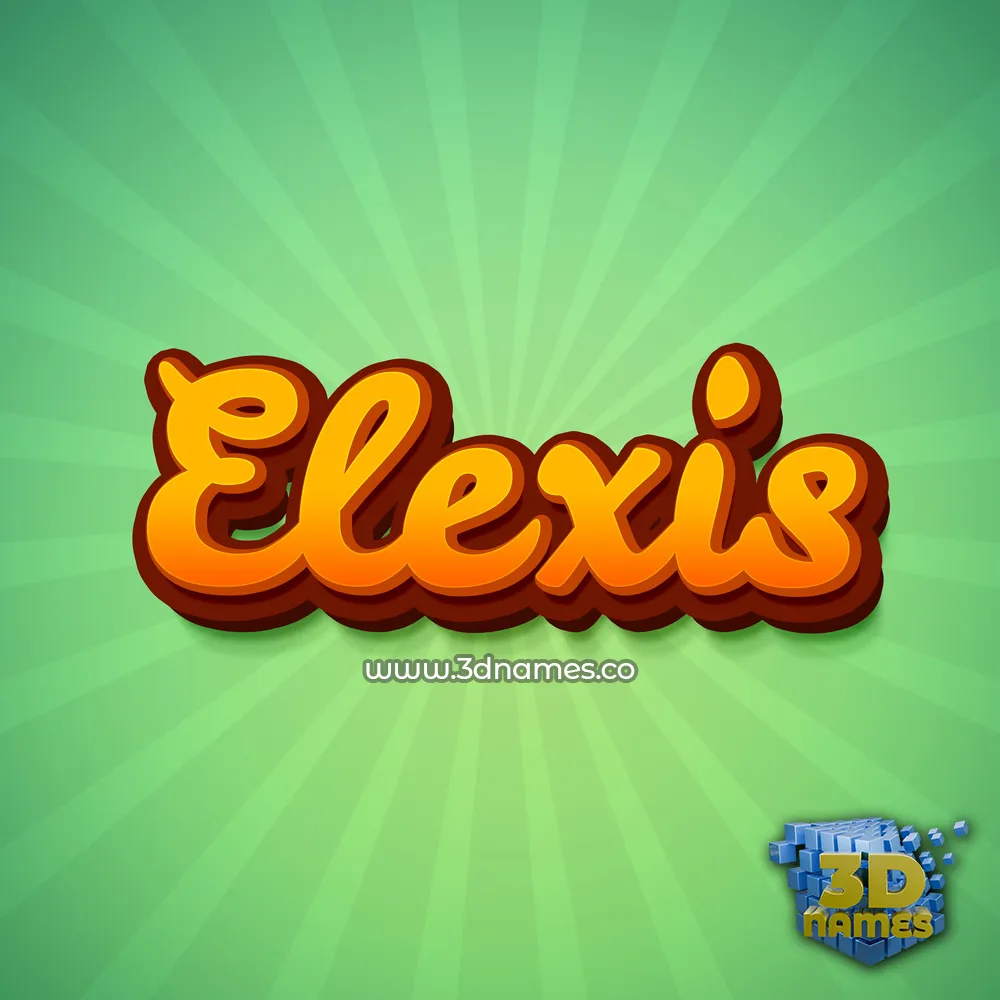 elexis in Green Rays style - 3D name wallpaper