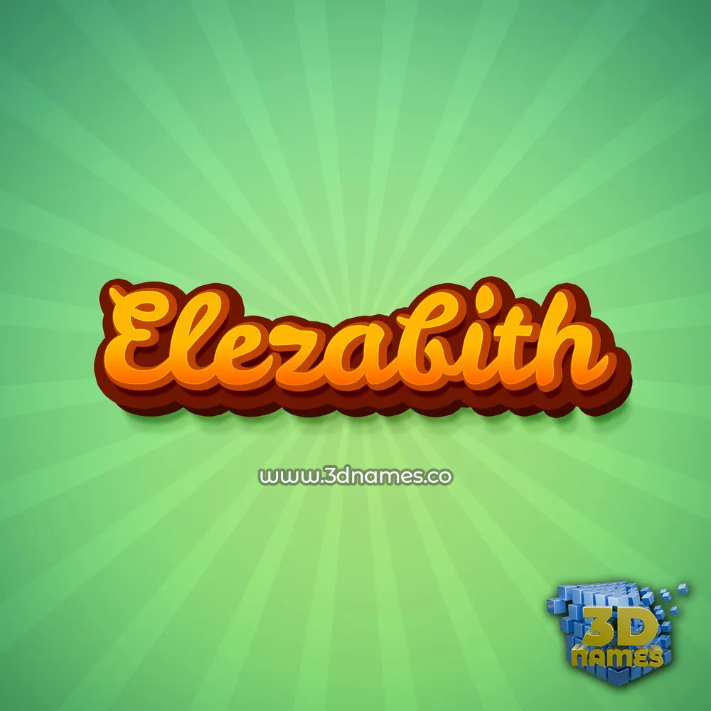 elezabith in Green Rays style - 3D name wallpaper