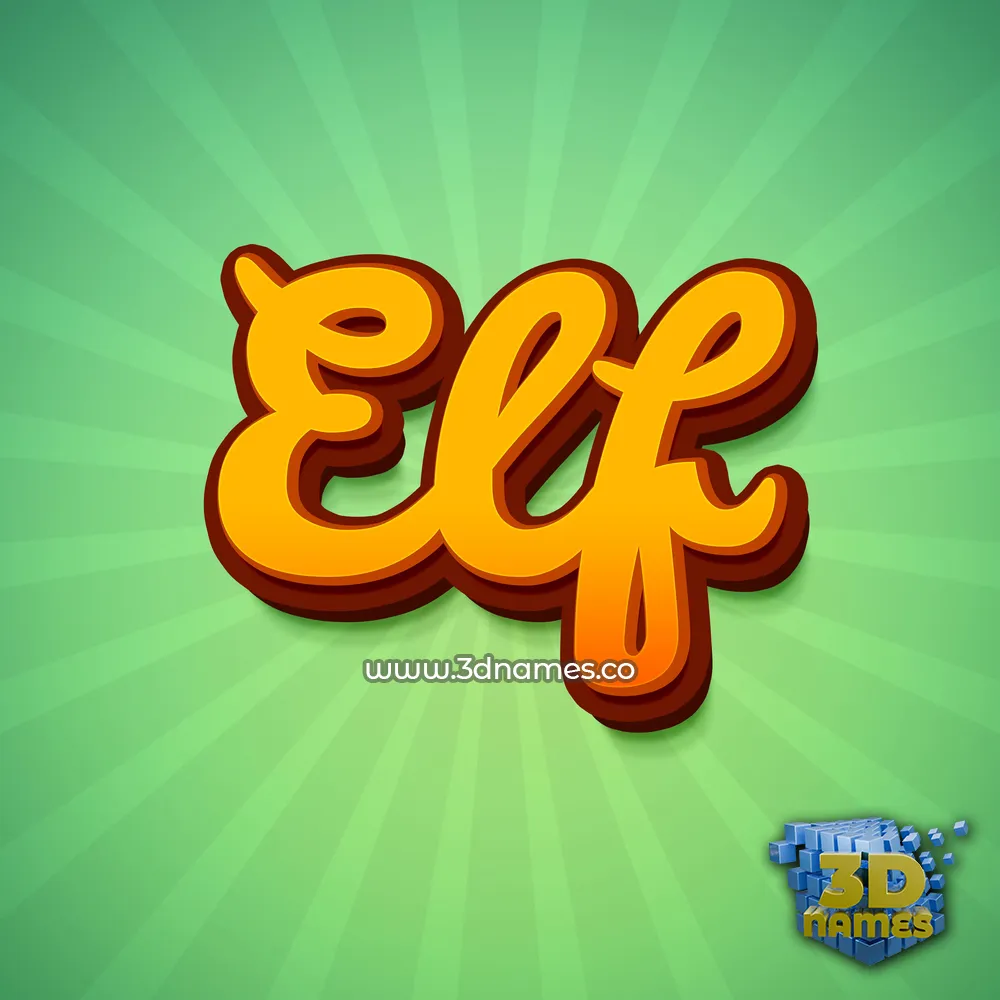 elf in Green Rays style - 3D name wallpaper