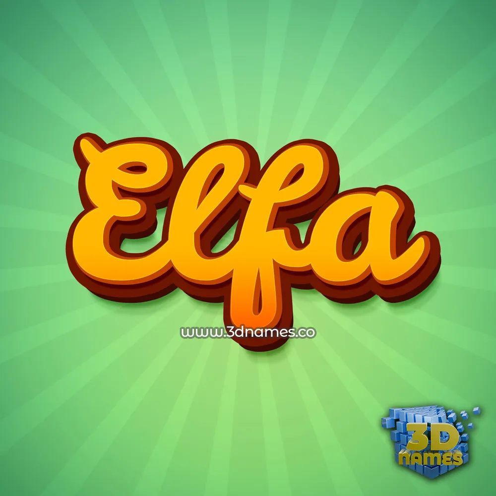 elfa in Green Rays style - 3D name wallpaper