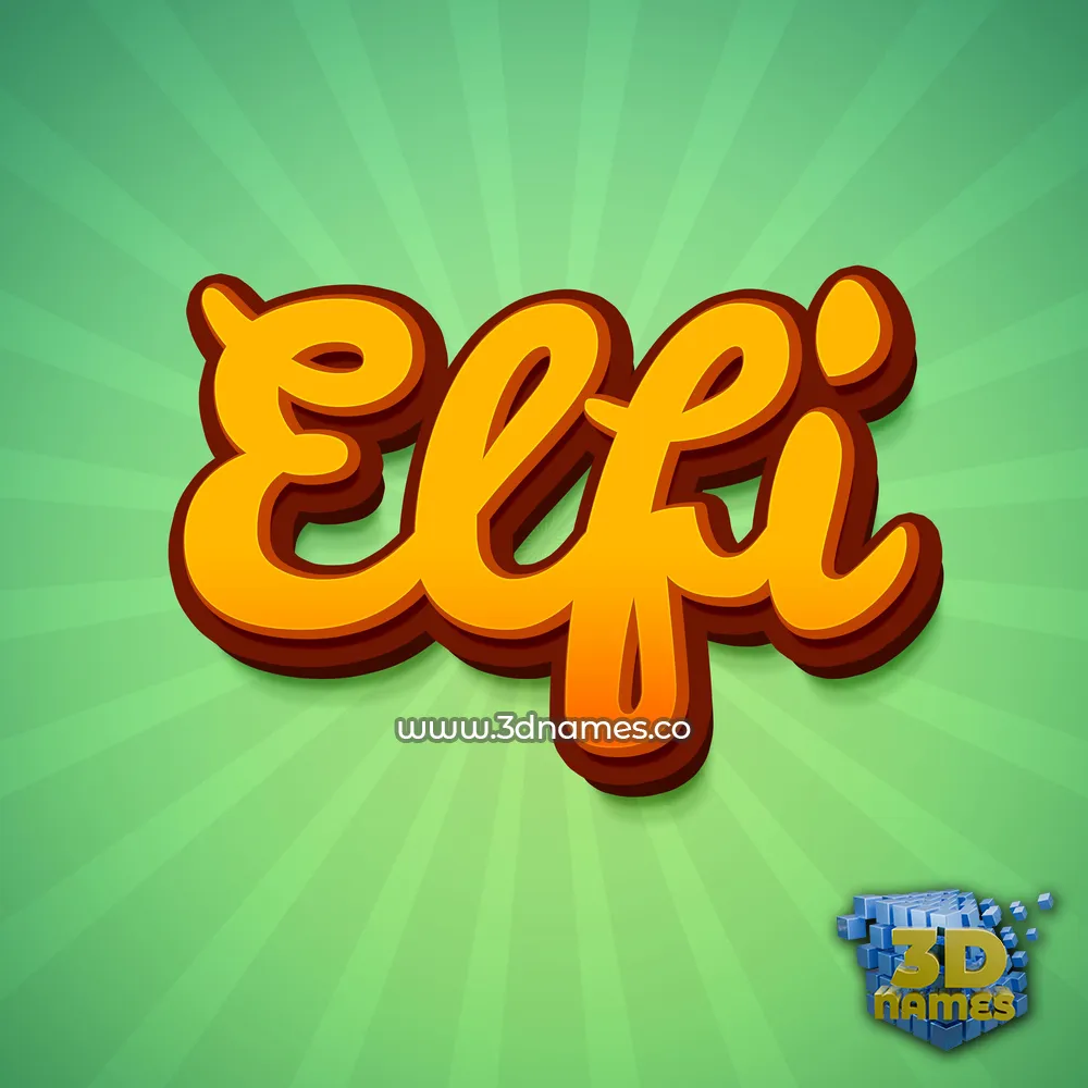 elfi in Green Rays style - 3D name wallpaper