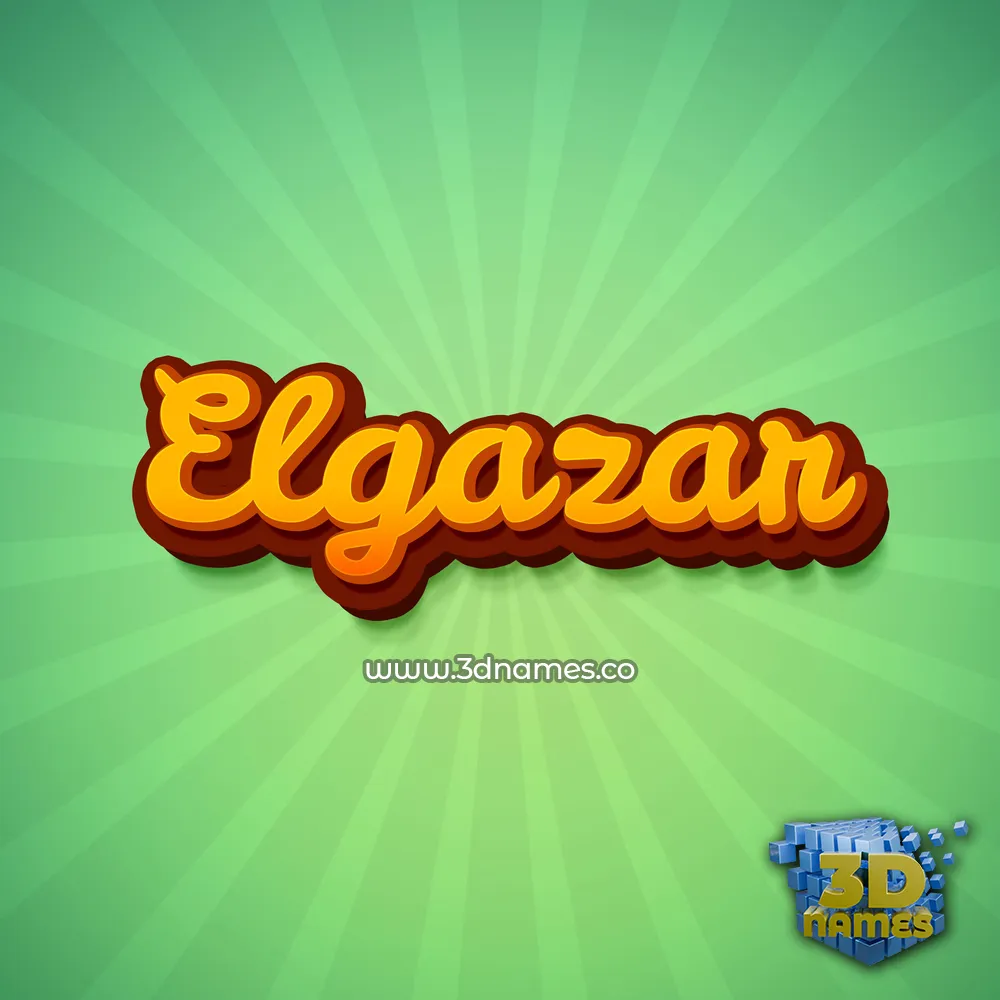 elgazar in Green Rays style - 3D name wallpaper