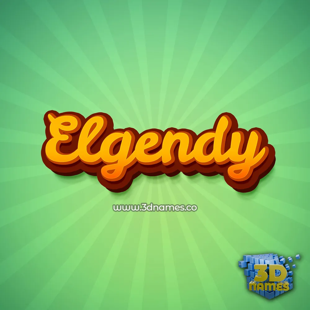 elgendy in Green Rays style - 3D name wallpaper
