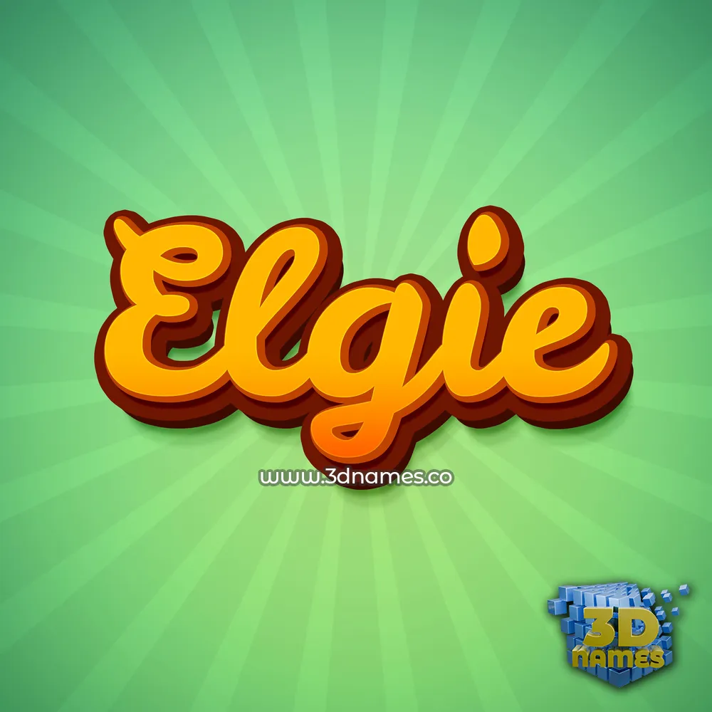 elgie in Green Rays style - 3D name wallpaper