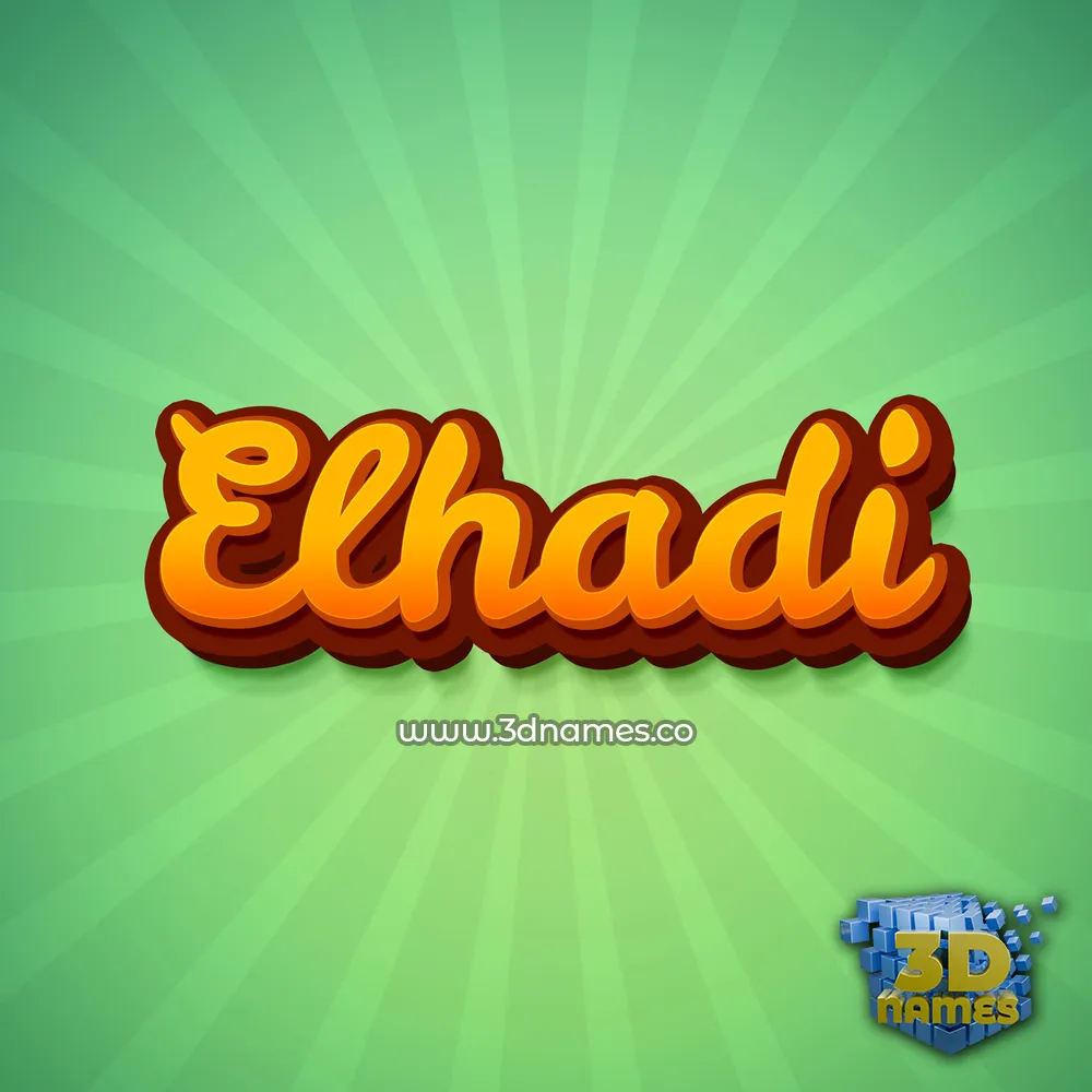 elhadi in Green Rays style - 3D name wallpaper