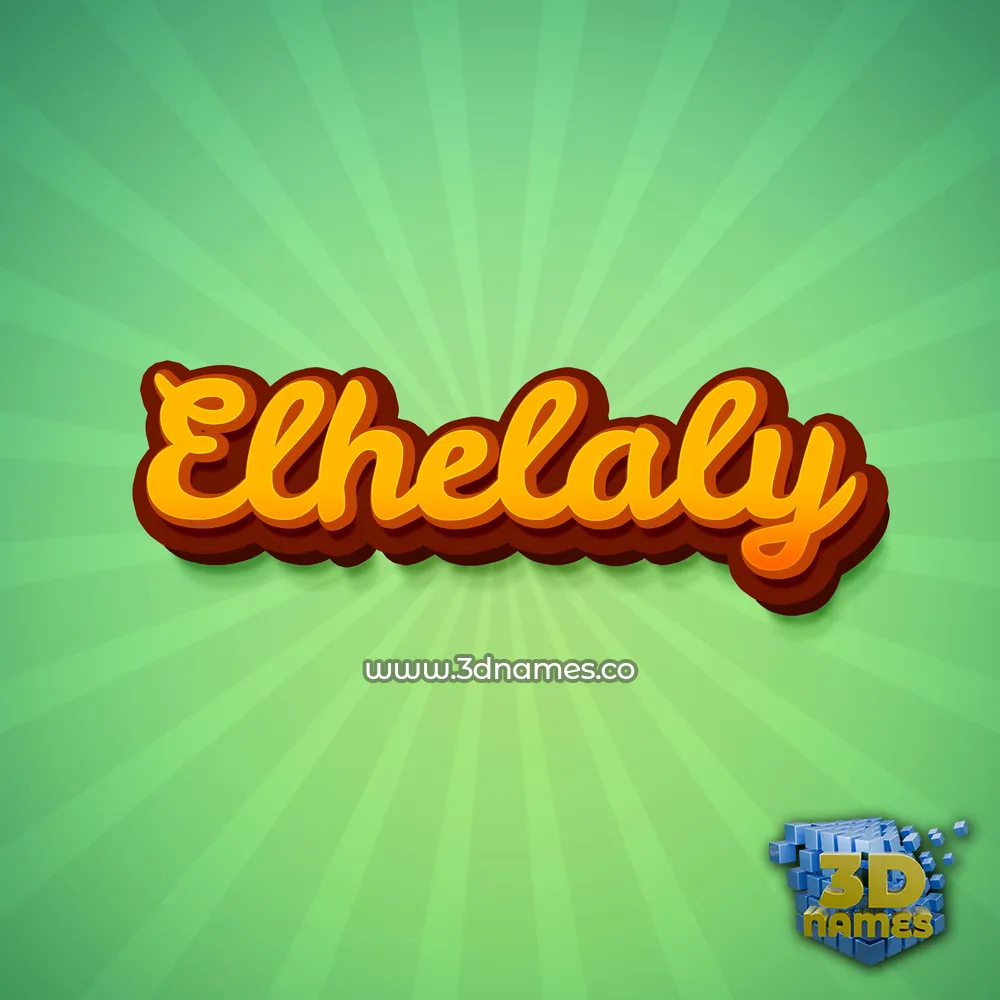 elhelaly in Green Rays style - 3D name wallpaper