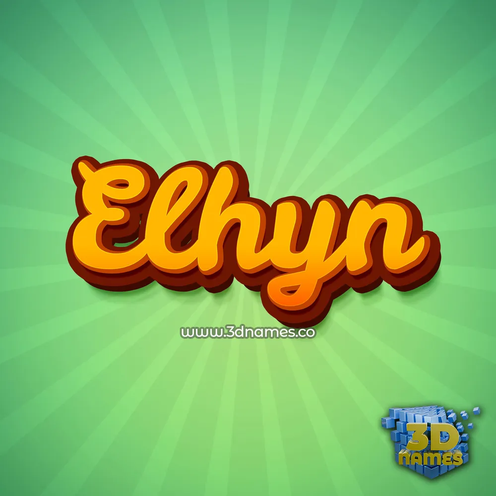 elhyn in Green Rays style - 3D name wallpaper