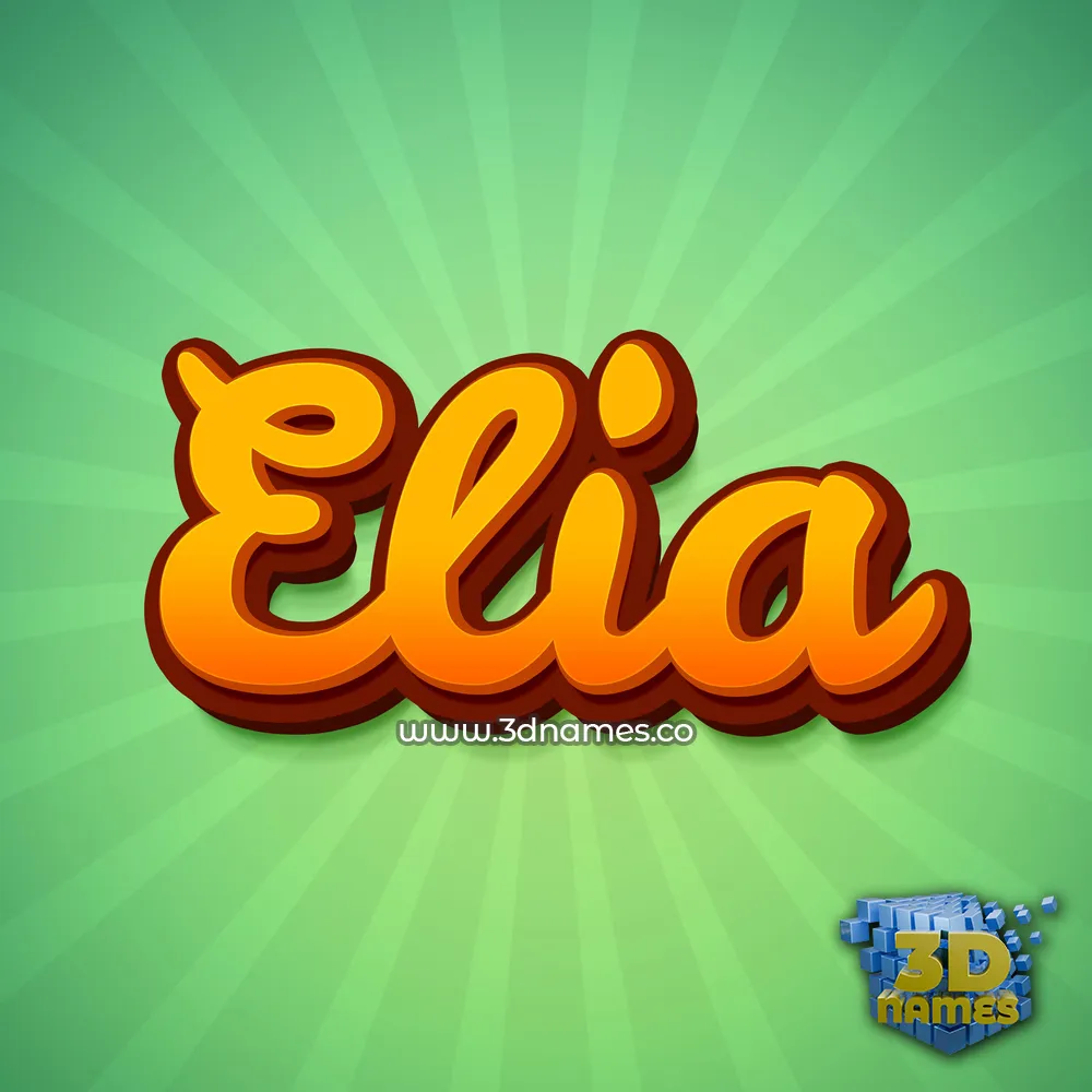 elia in Green Rays style - 3D name wallpaper
