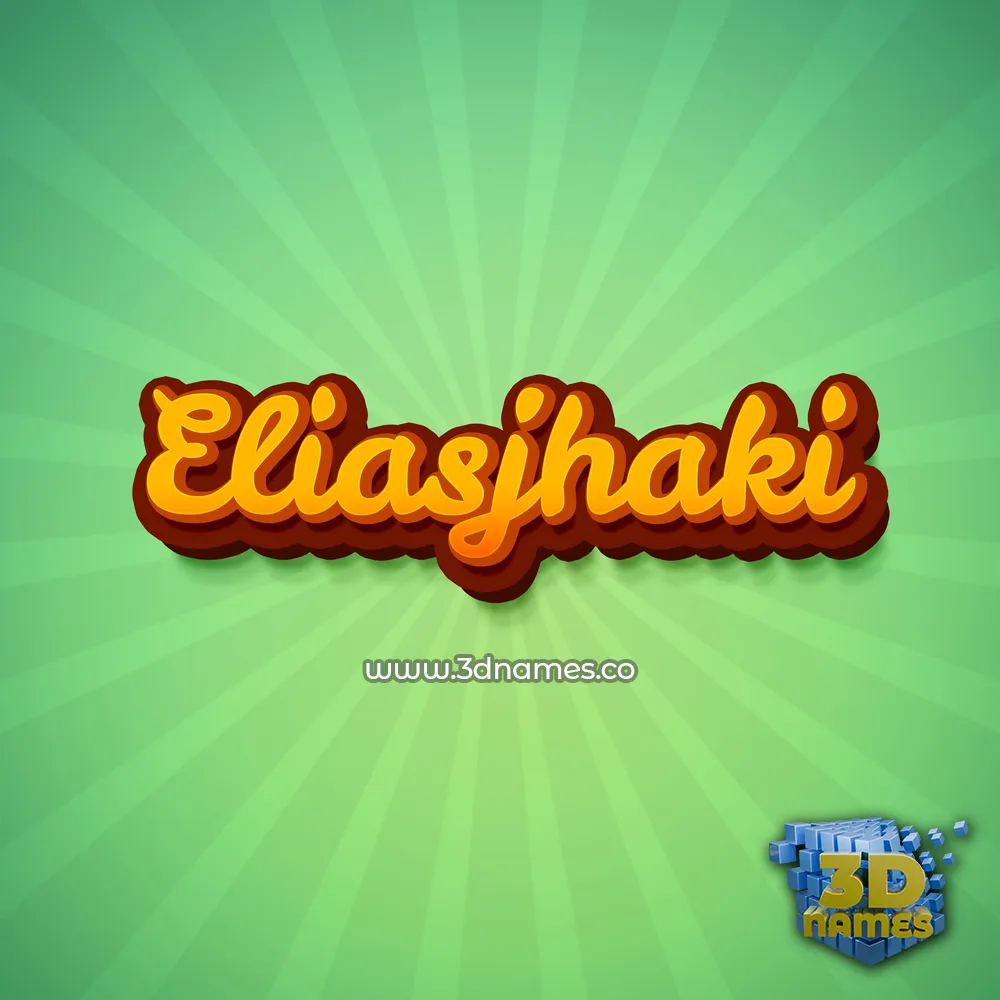 eliasjhaki in Green Rays style - 3D name wallpaper