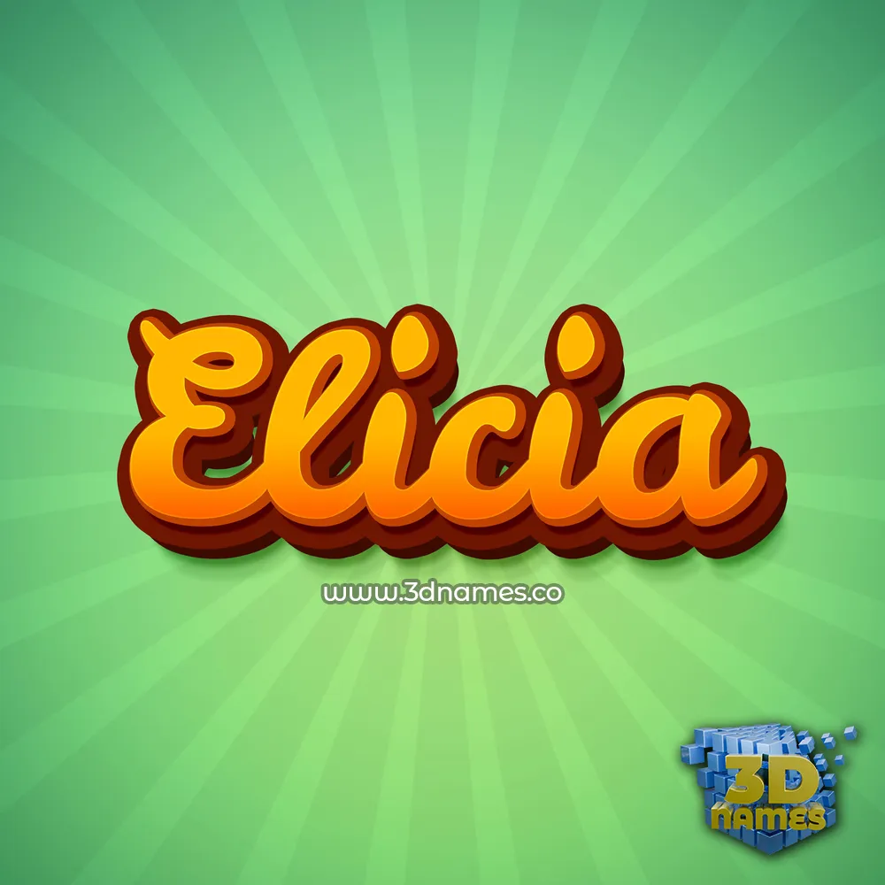 elicia in Green Rays style - 3D name wallpaper