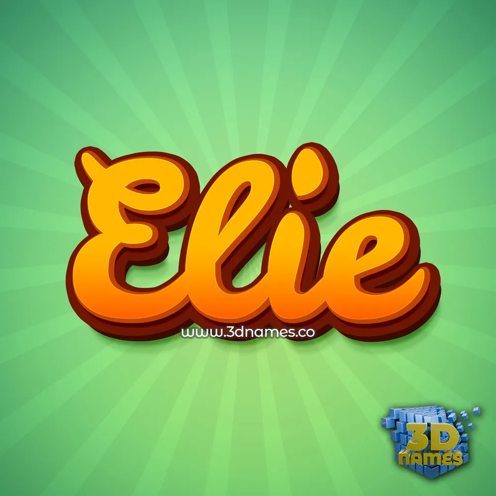 elie in Green Rays style - 3D name wallpaper