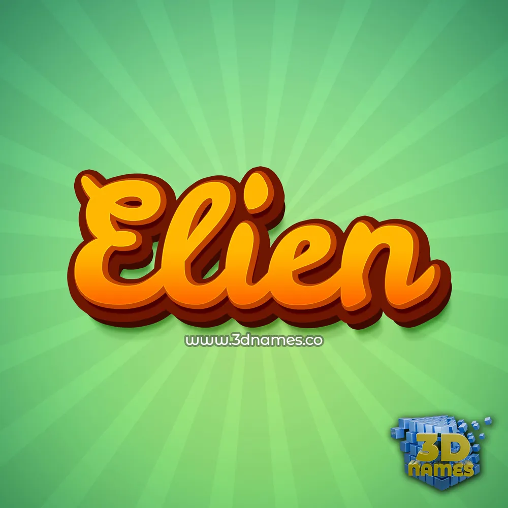 elien in Green Rays style - 3D name wallpaper
